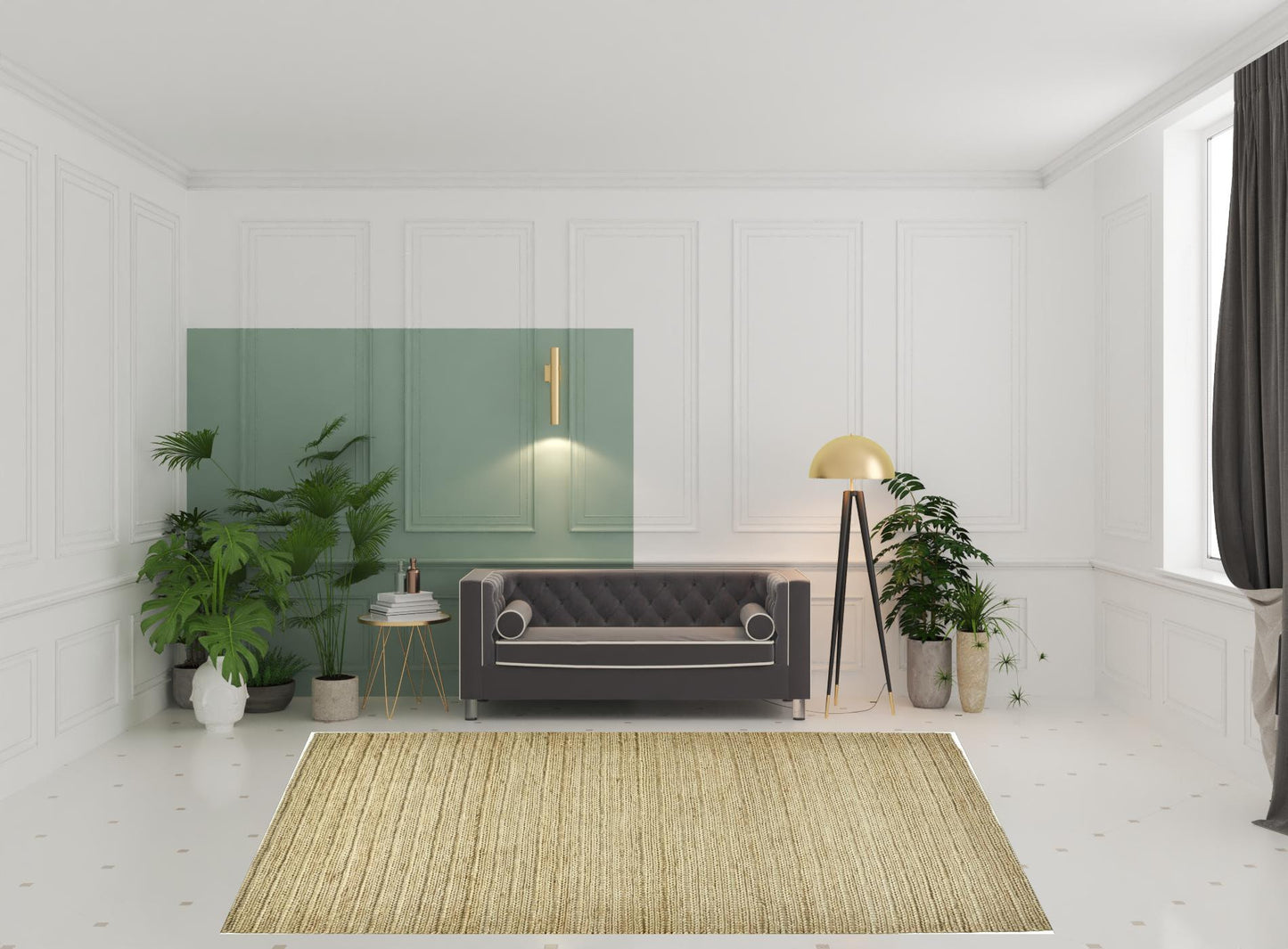 2' X 3' Tan Ivory And Taupe Hand Woven Area Rug