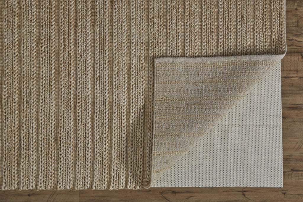 2' X 3' Tan Ivory And Taupe Hand Woven Area Rug