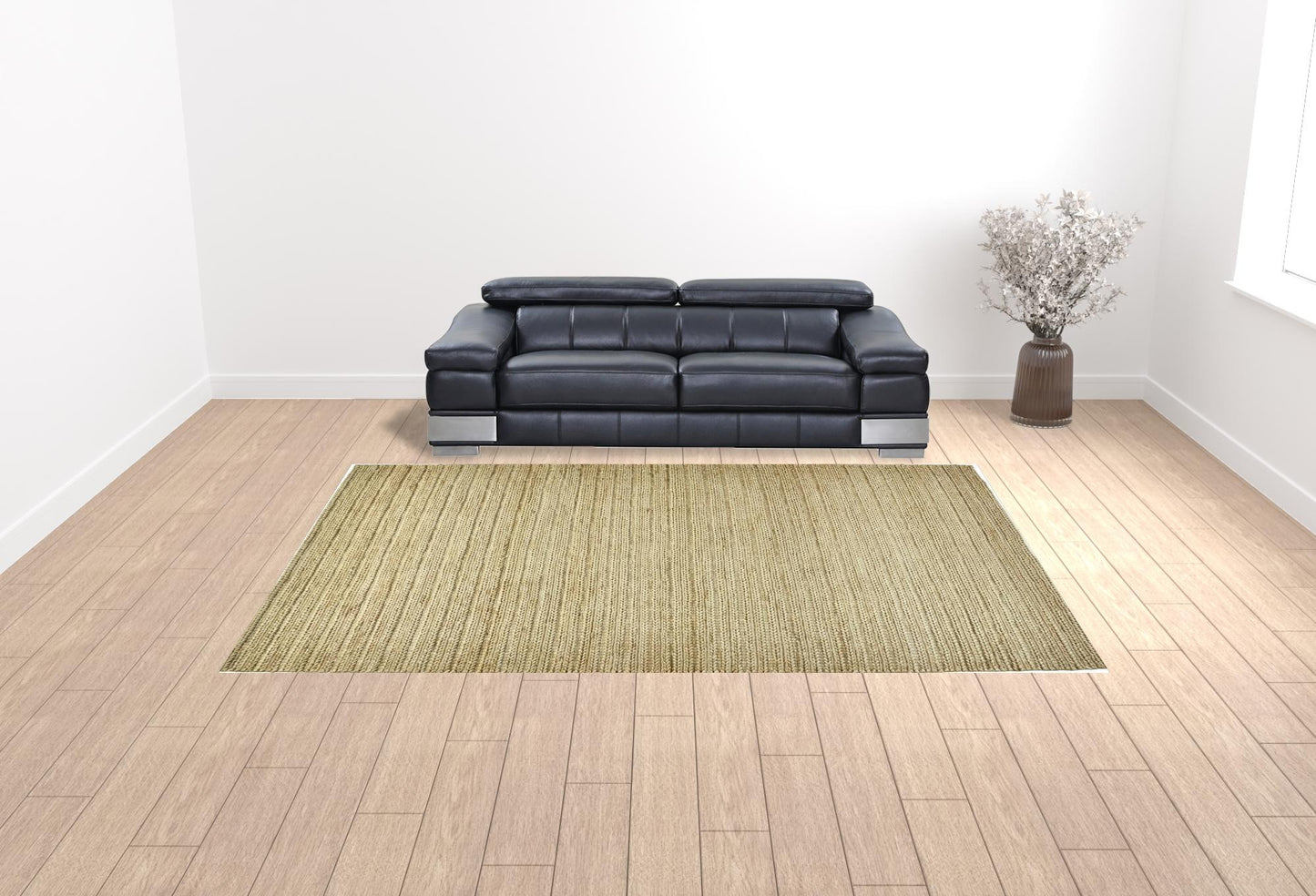 2' X 3' Tan Ivory And Taupe Hand Woven Area Rug