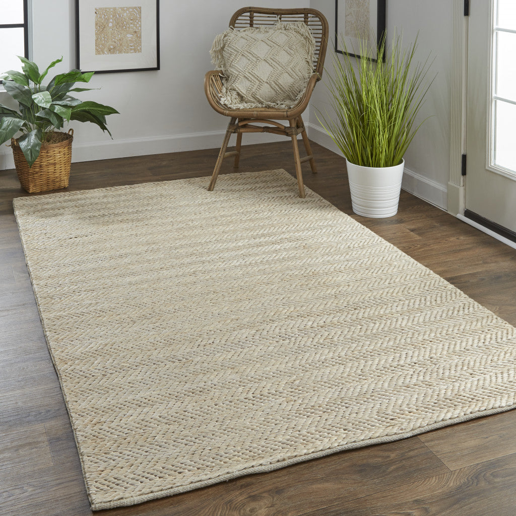 8' X 11' Tan And Gray Hand Woven Area Rug