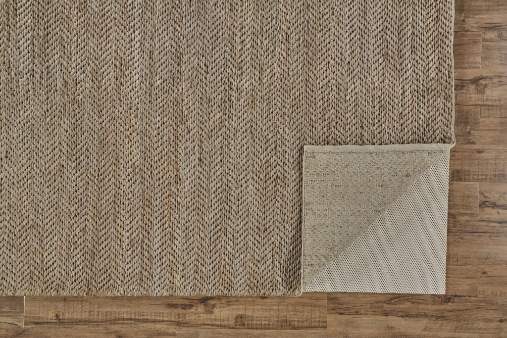 8' X 11' Tan And Gray Hand Woven Area Rug