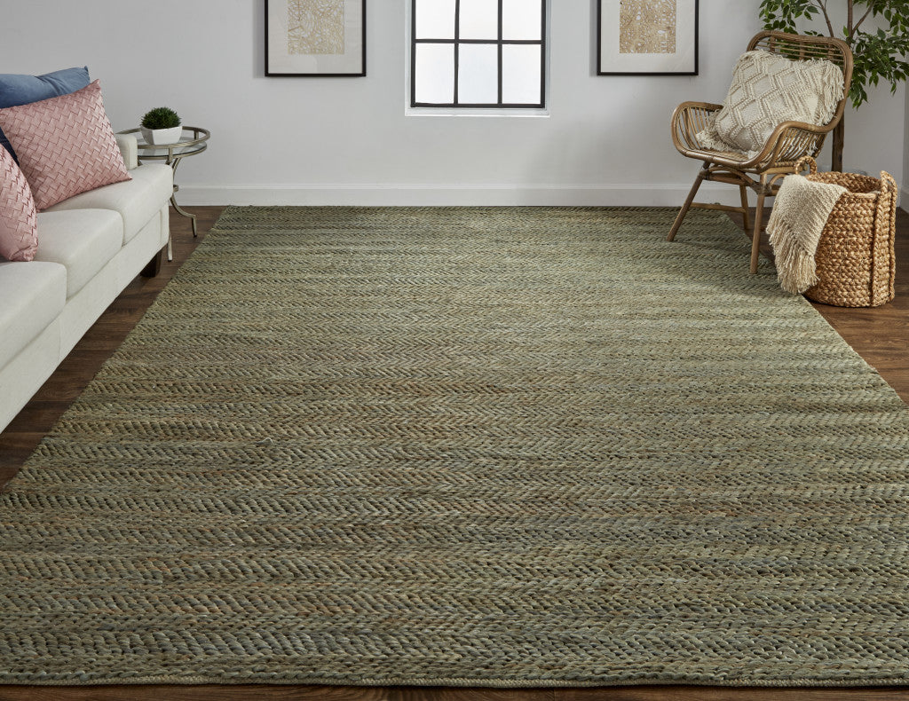 8' X 11' Tan And Gray Hand Woven Area Rug