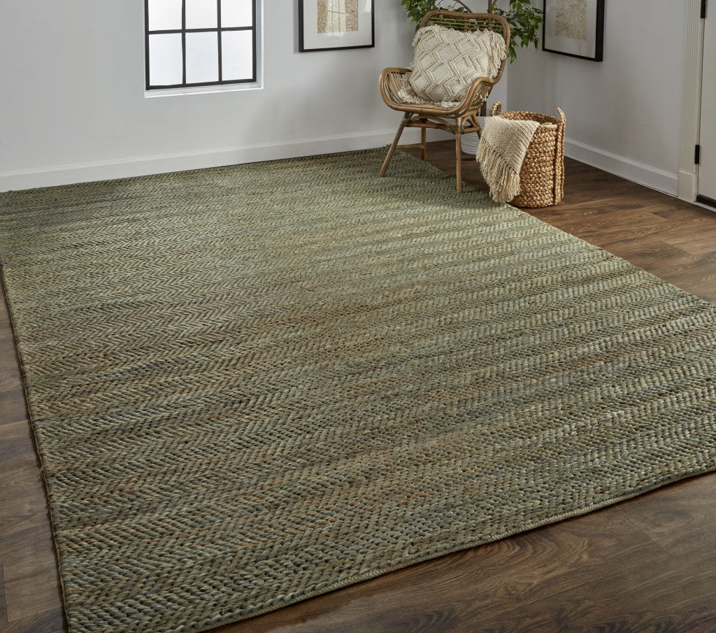8' X 11' Tan And Gray Hand Woven Area Rug