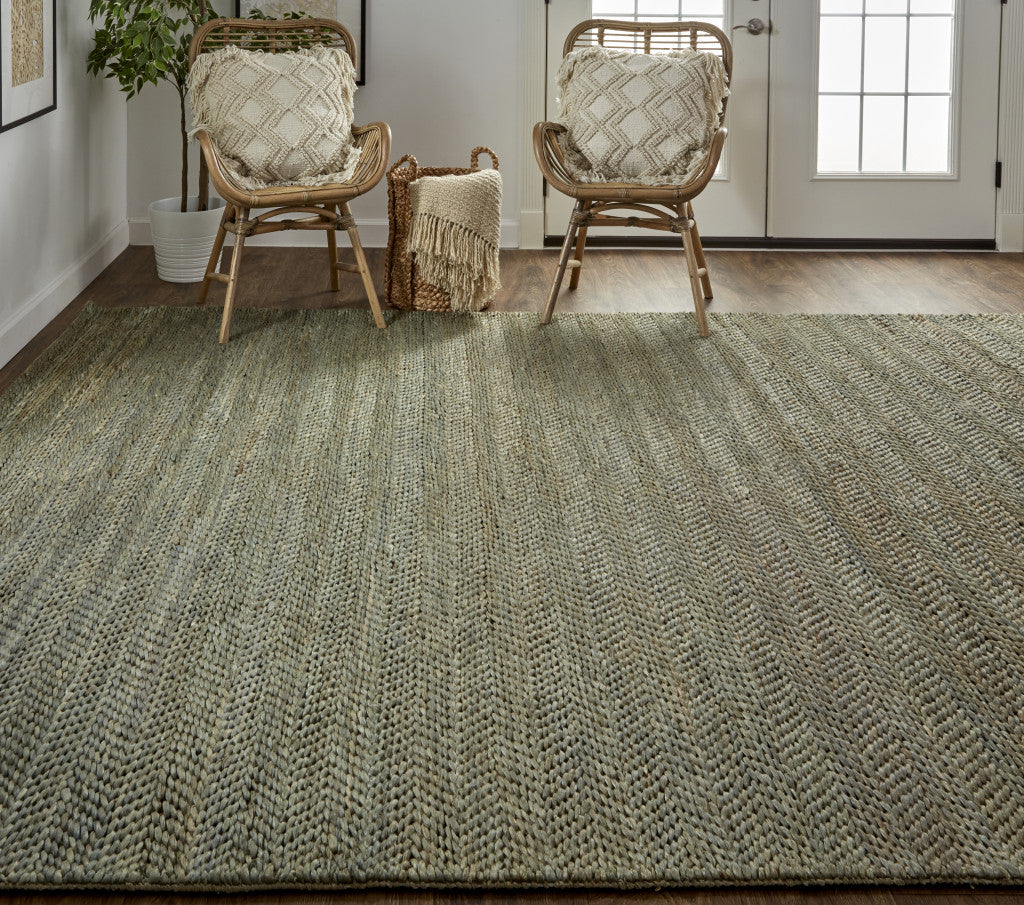 8' X 11' Tan And Gray Hand Woven Area Rug