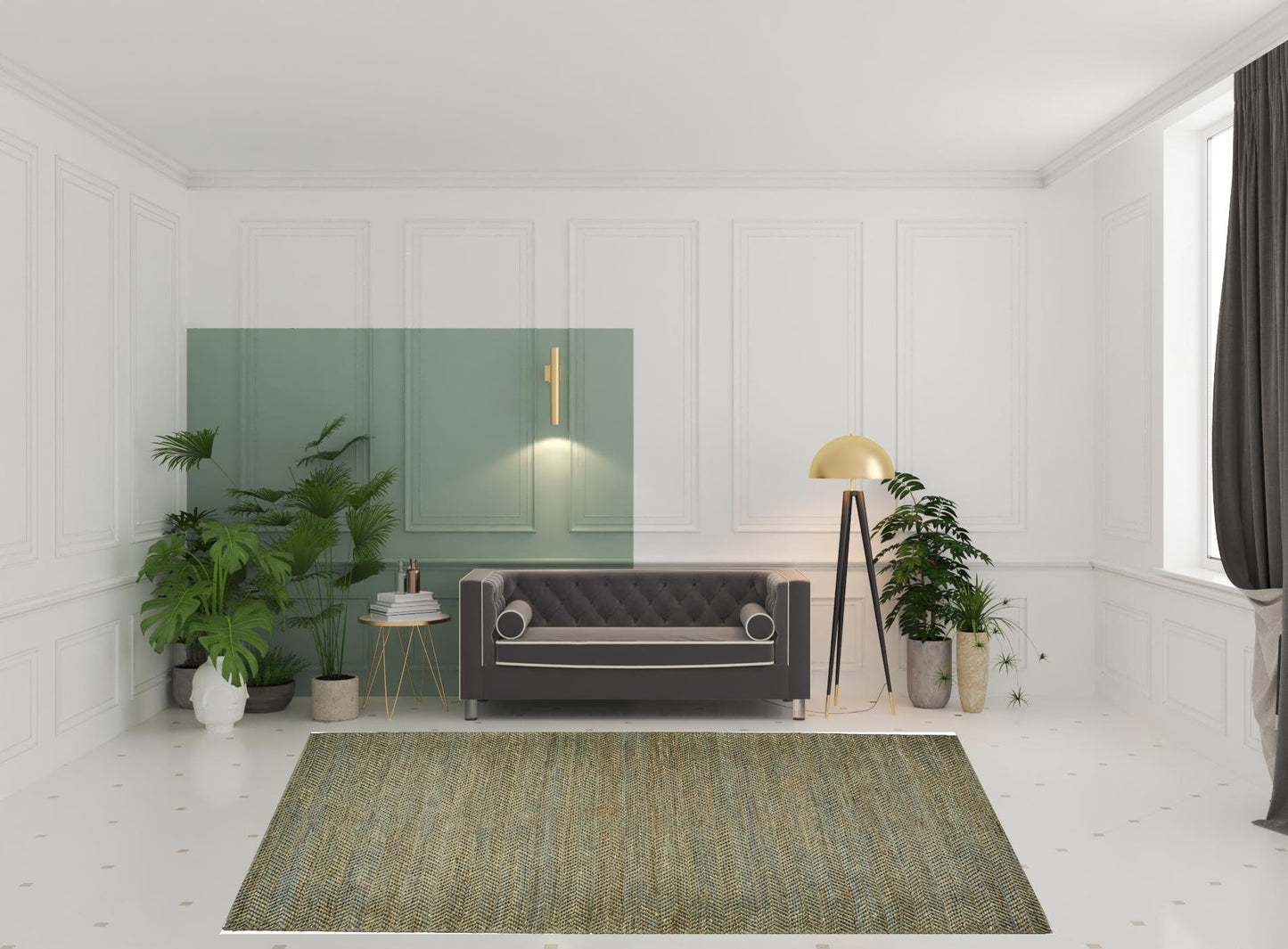8' X 11' Tan And Gray Hand Woven Area Rug