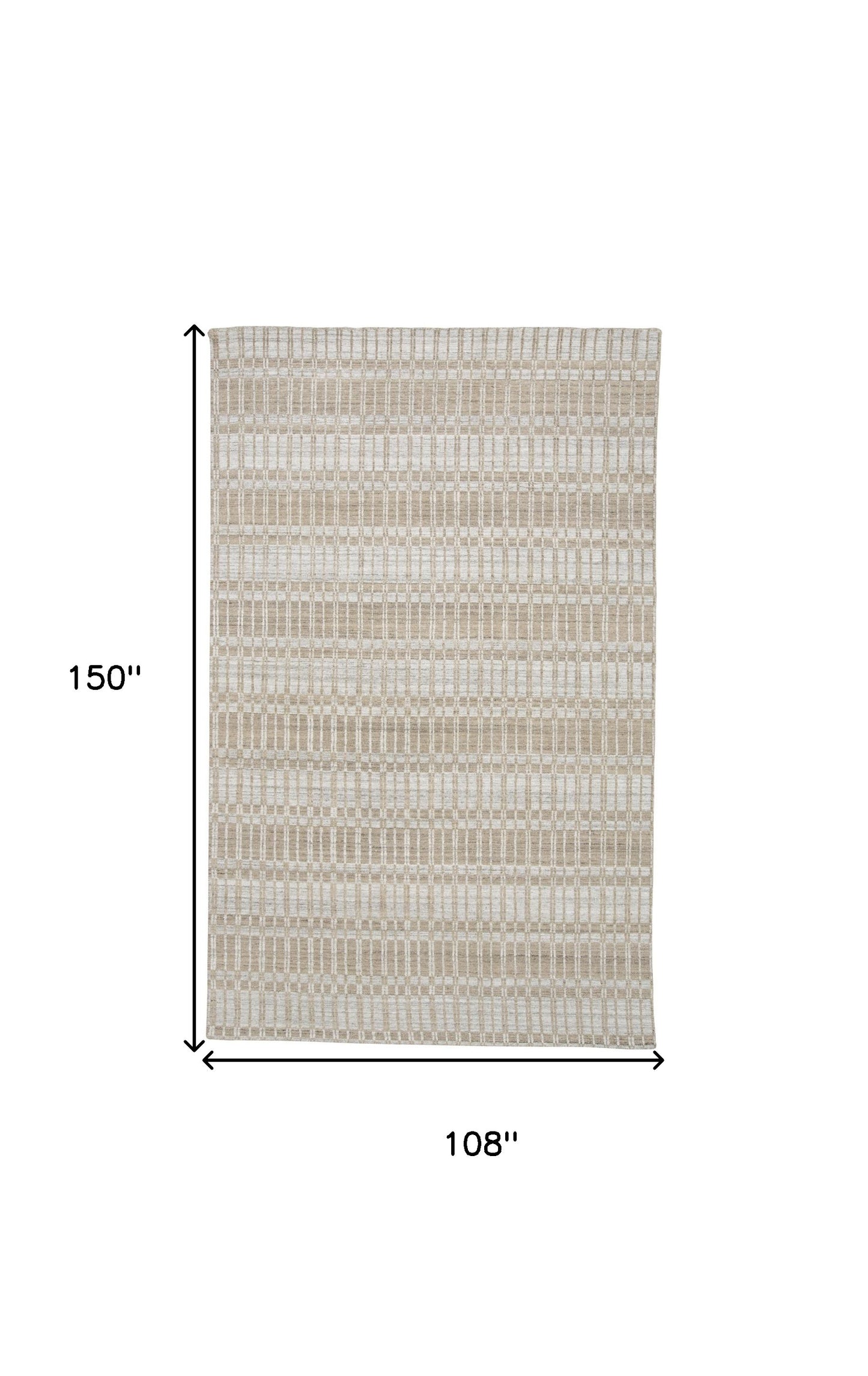 9' X 13' Blue Gray And Ivory Striped Hand Woven Area Rug