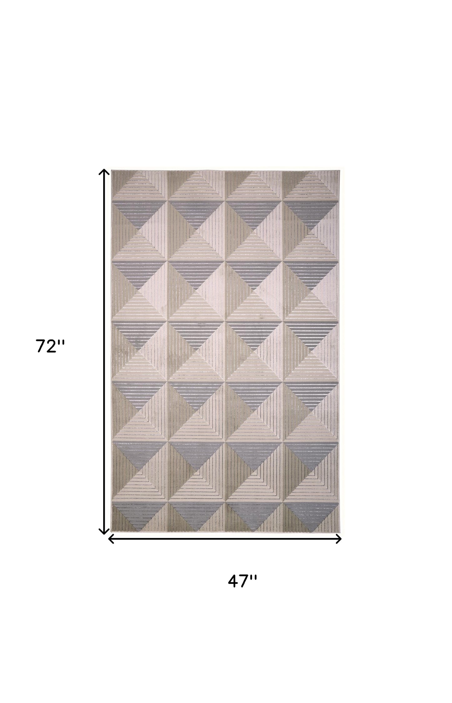 8' X 11' Beige Gray And Ivory Geometric Stain Resistant Area Rug