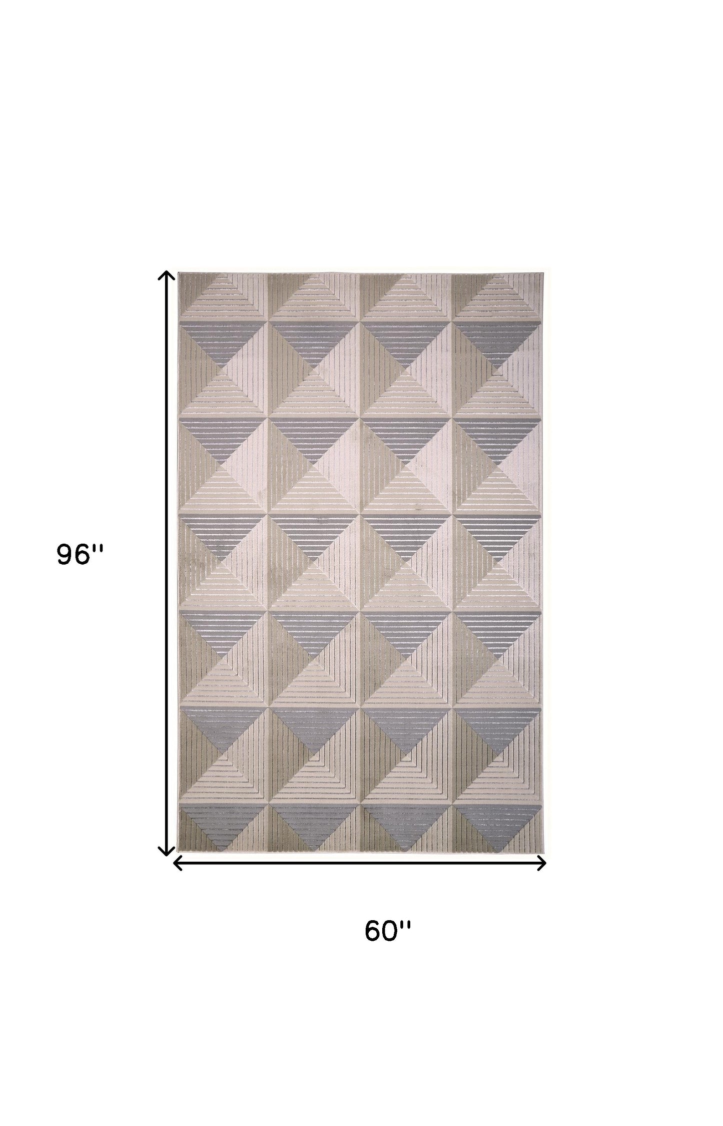 8' X 11' Beige Gray And Ivory Geometric Stain Resistant Area Rug