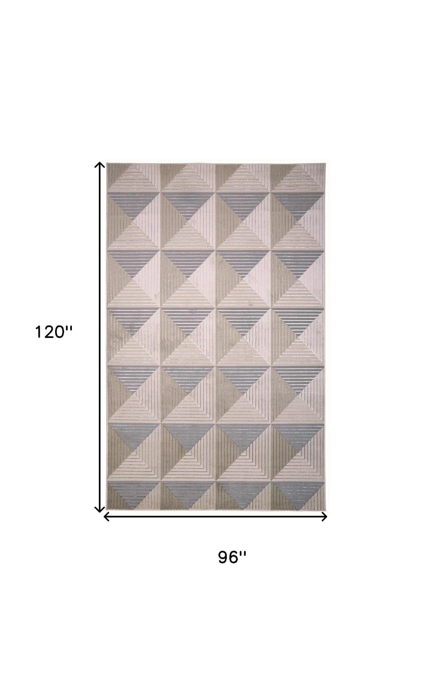 8' X 11' Beige Gray And Ivory Geometric Stain Resistant Area Rug