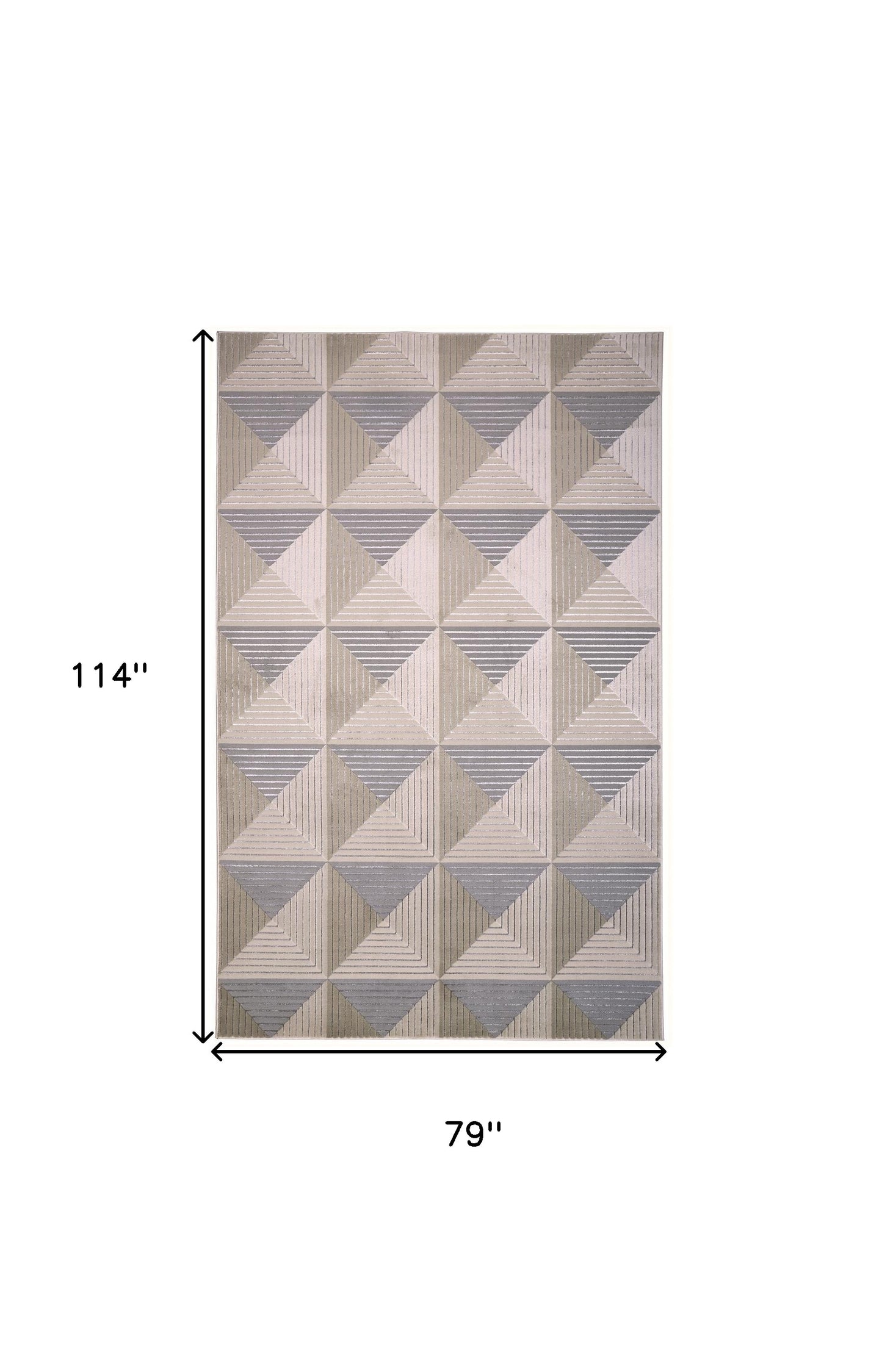 8' X 11' Beige Gray And Ivory Geometric Stain Resistant Area Rug