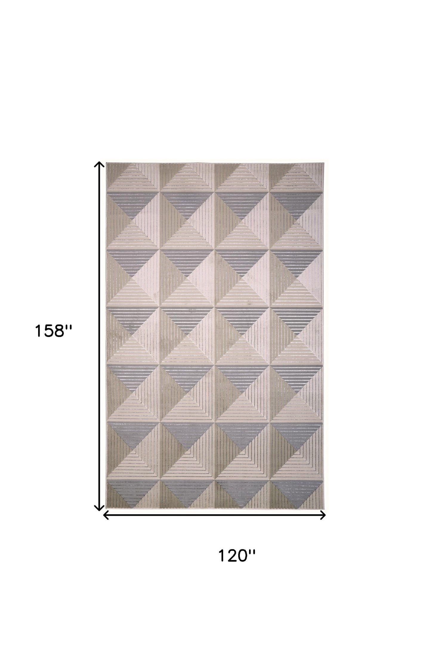 8' X 11' Beige Gray And Ivory Geometric Stain Resistant Area Rug