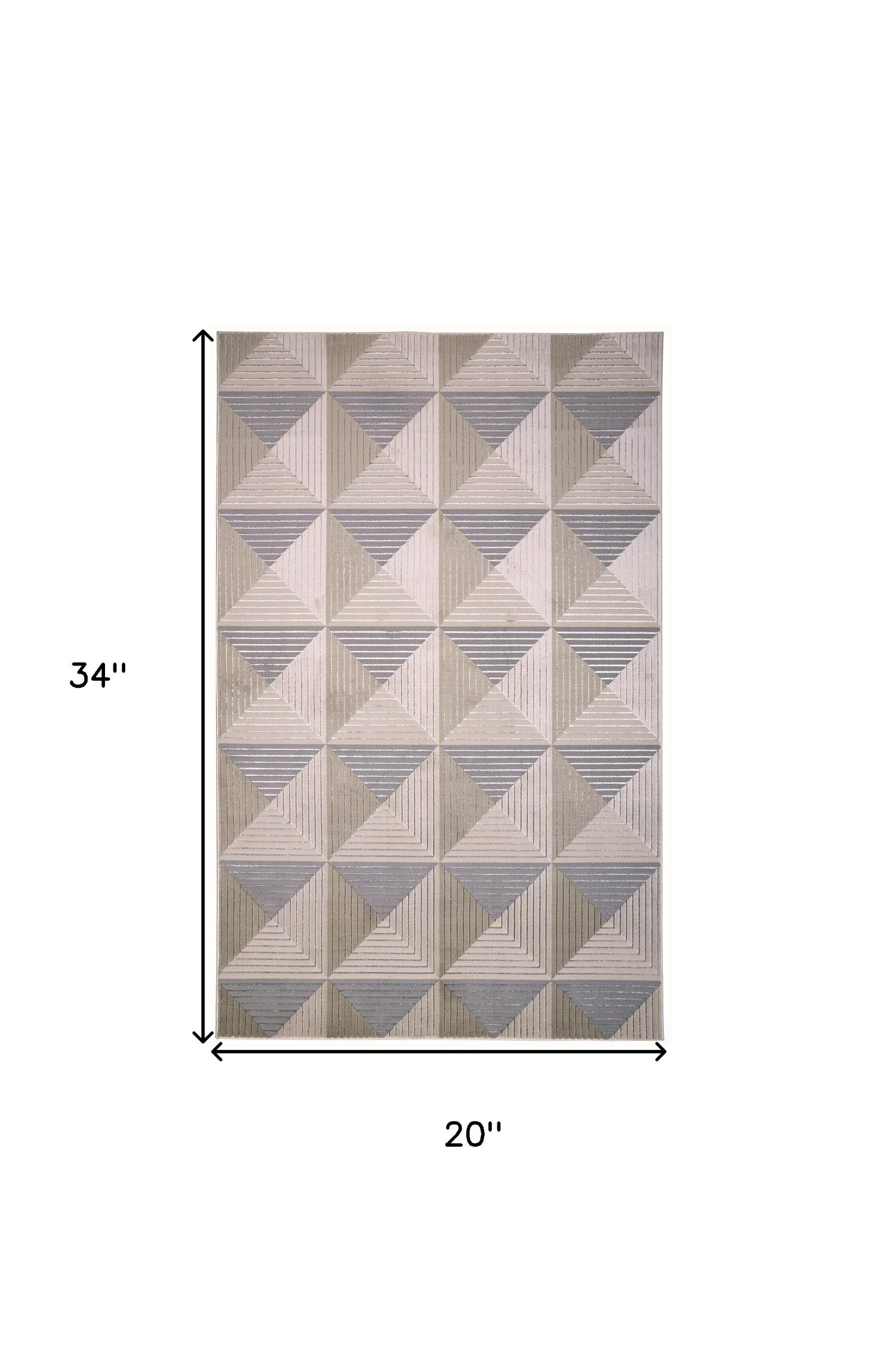 8' X 11' Beige Gray And Ivory Geometric Stain Resistant Area Rug