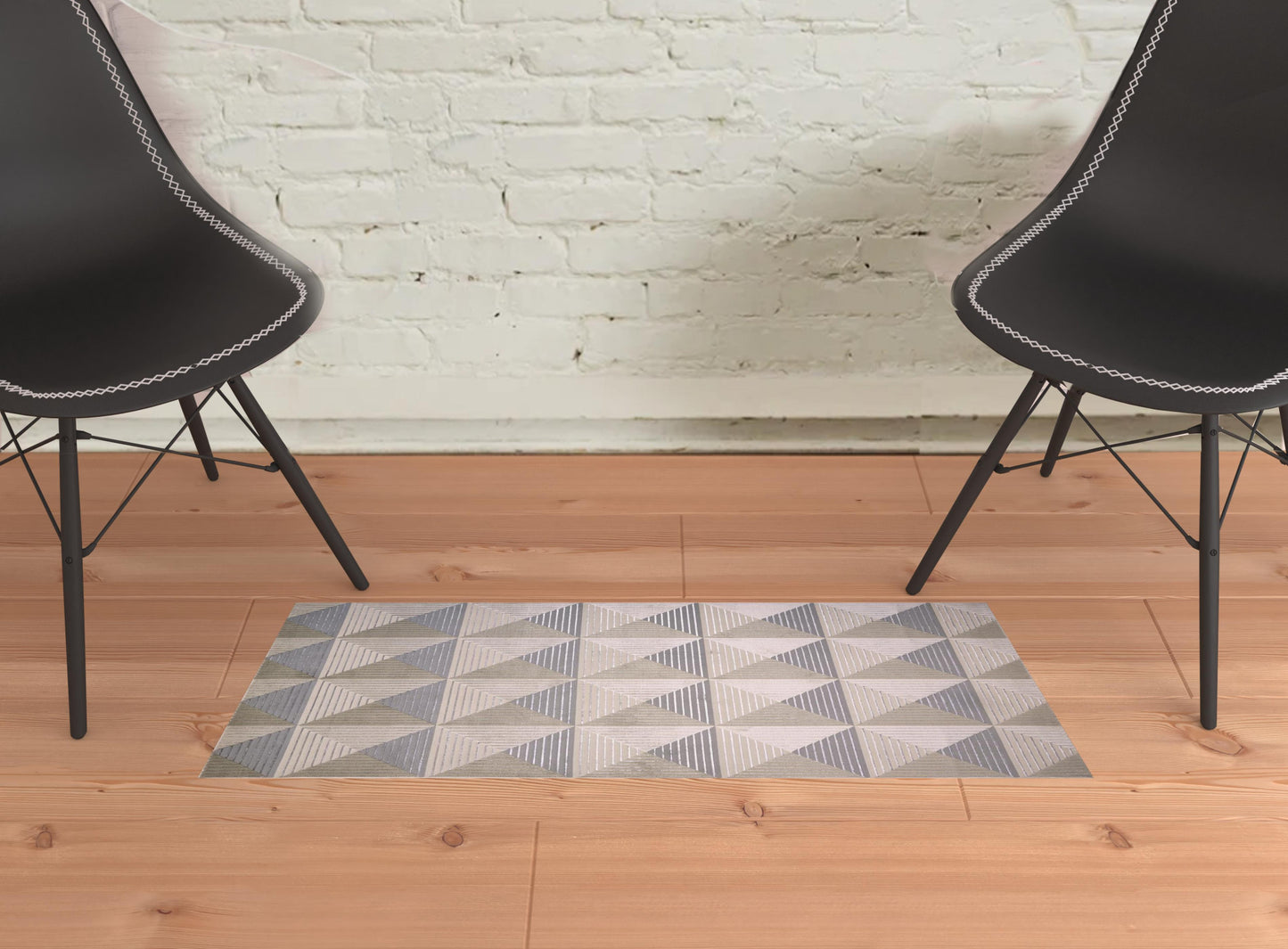 8' X 11' Beige Gray And Ivory Geometric Stain Resistant Area Rug