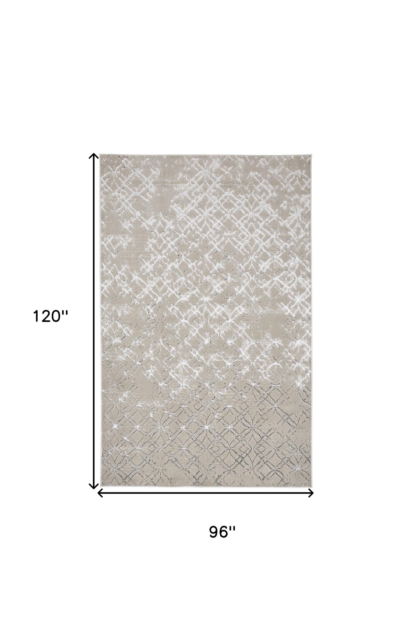 5' X 8' Silver Gray And White Abstract Stain Resistant Area Rug