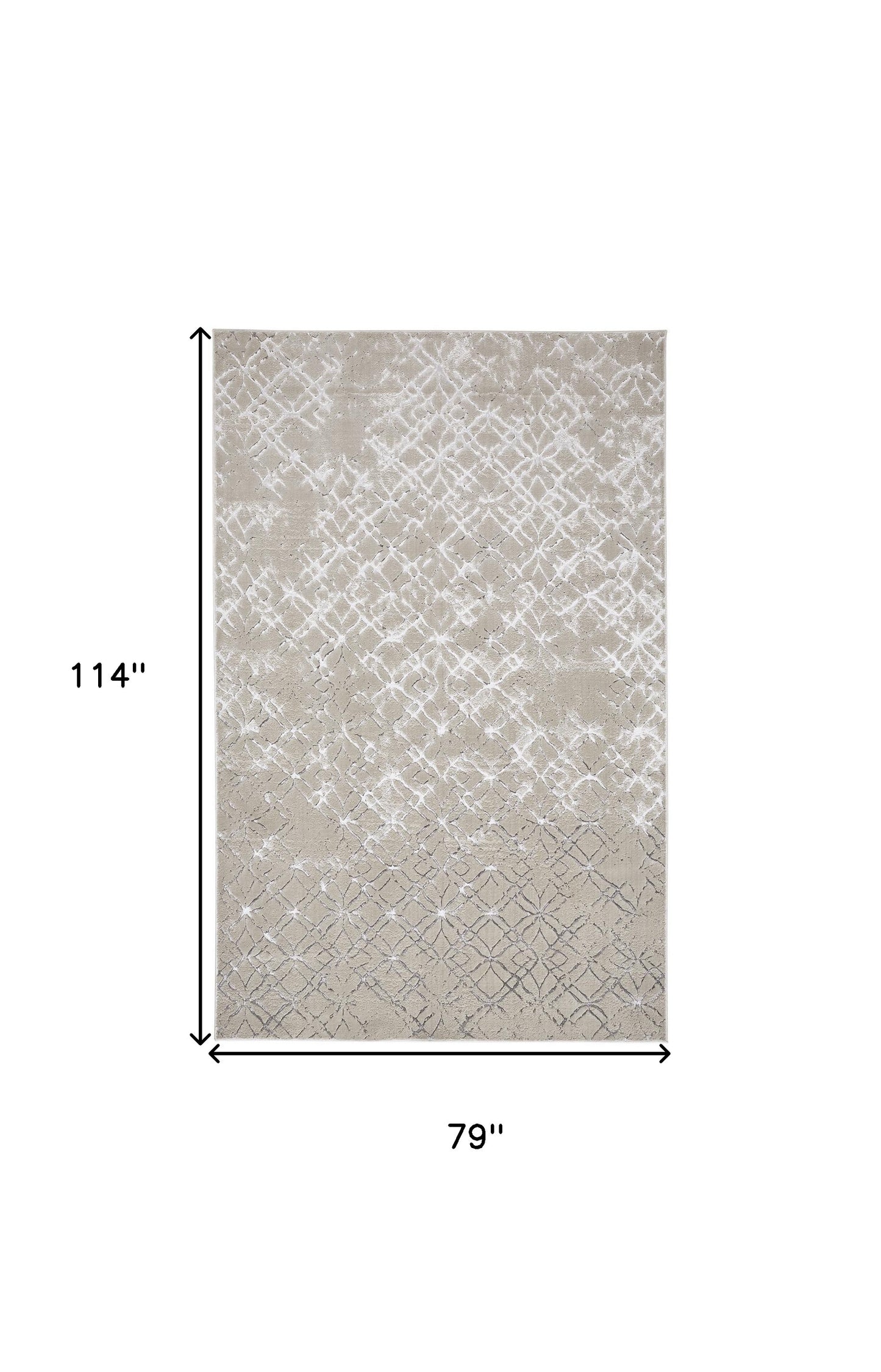 5' X 8' Silver Gray And White Abstract Stain Resistant Area Rug