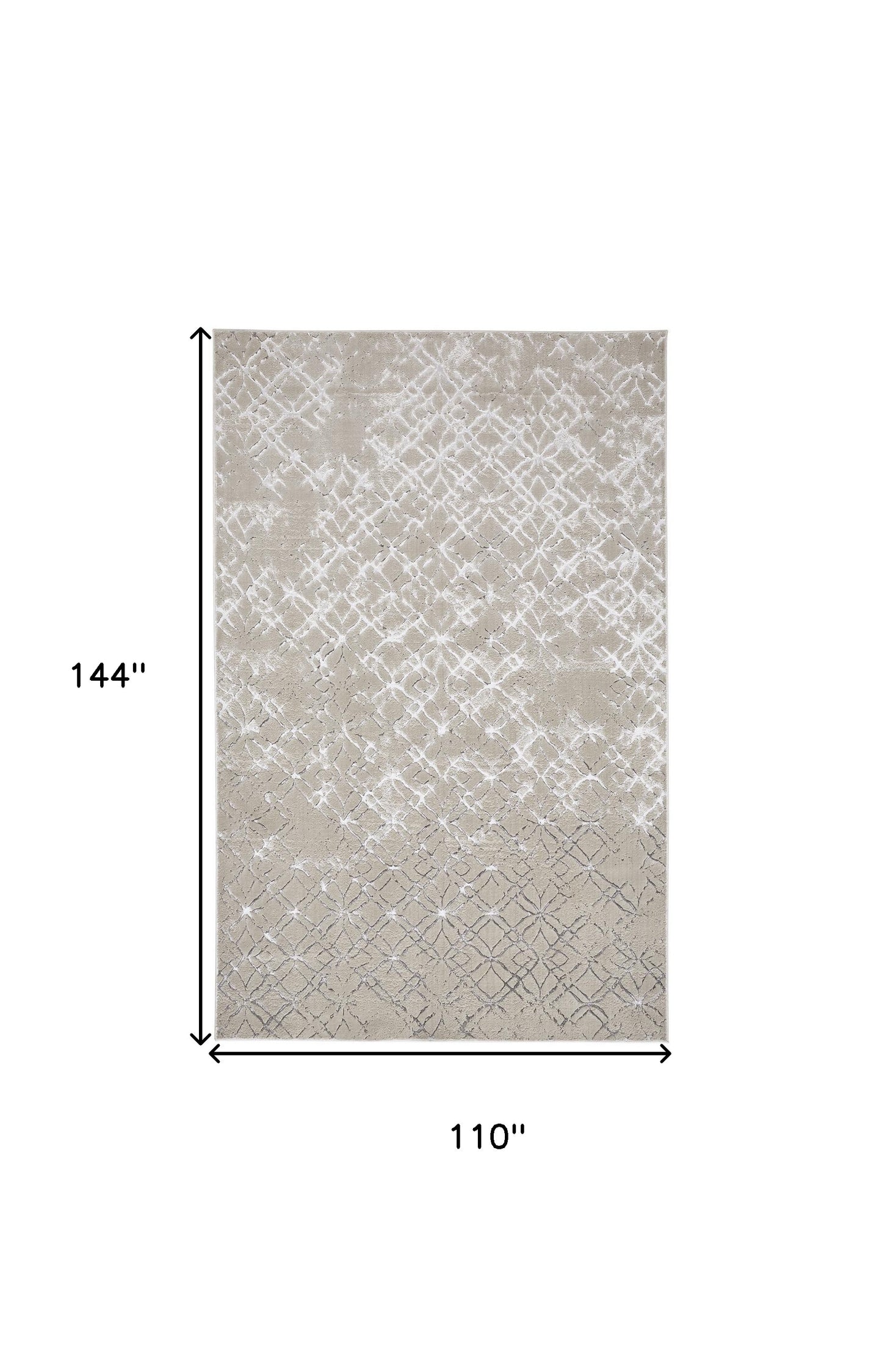 5' X 8' Silver Gray And White Abstract Stain Resistant Area Rug