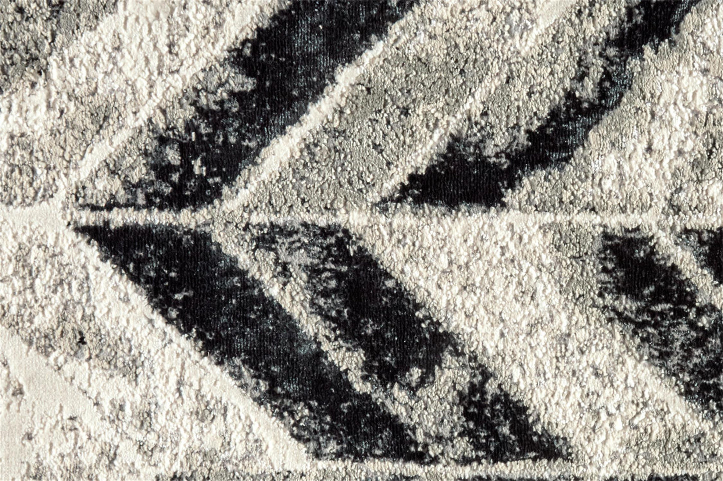 8' X 11' Black Gray And Silver Geometric Stain Resistant Area Rug