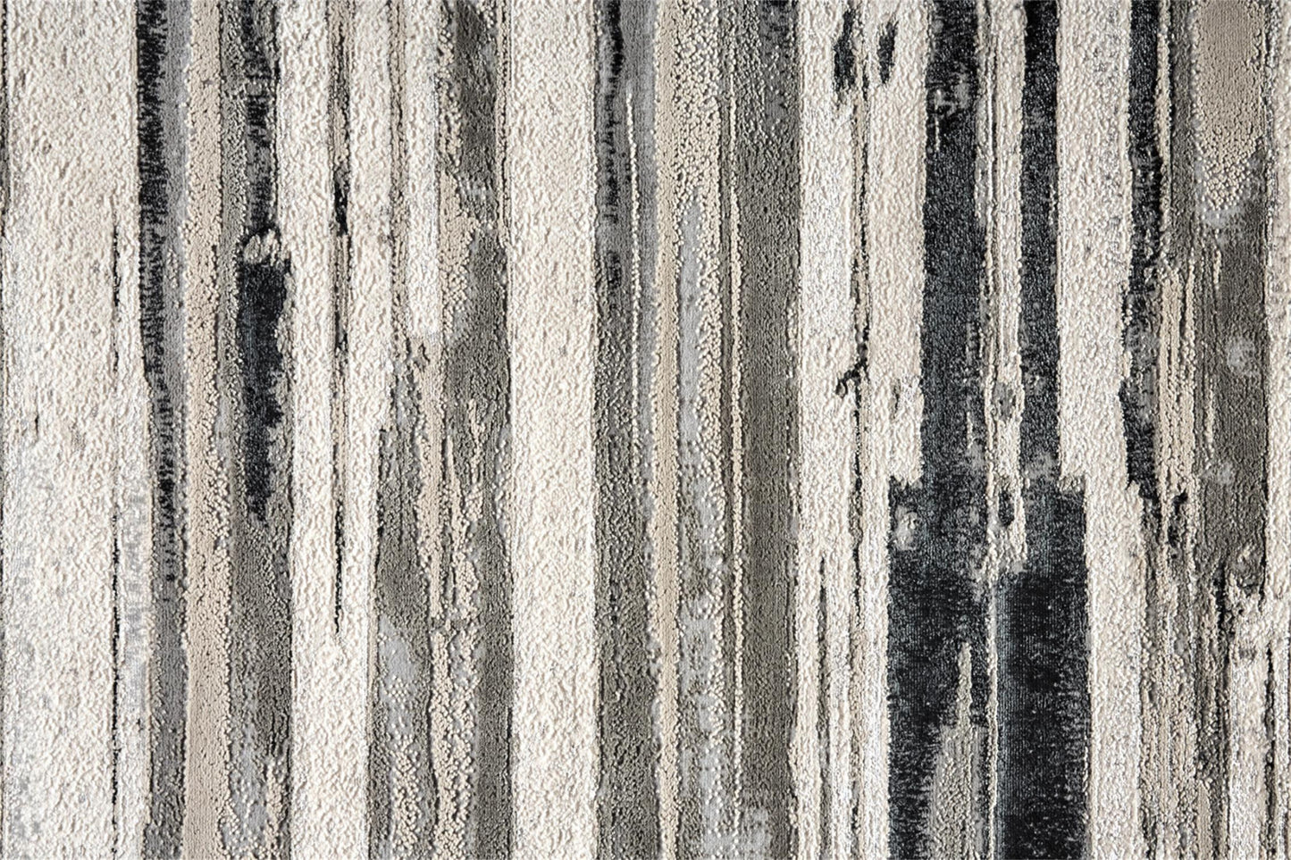 4' X 6' Silver Gray And Black Abstract Area Rug