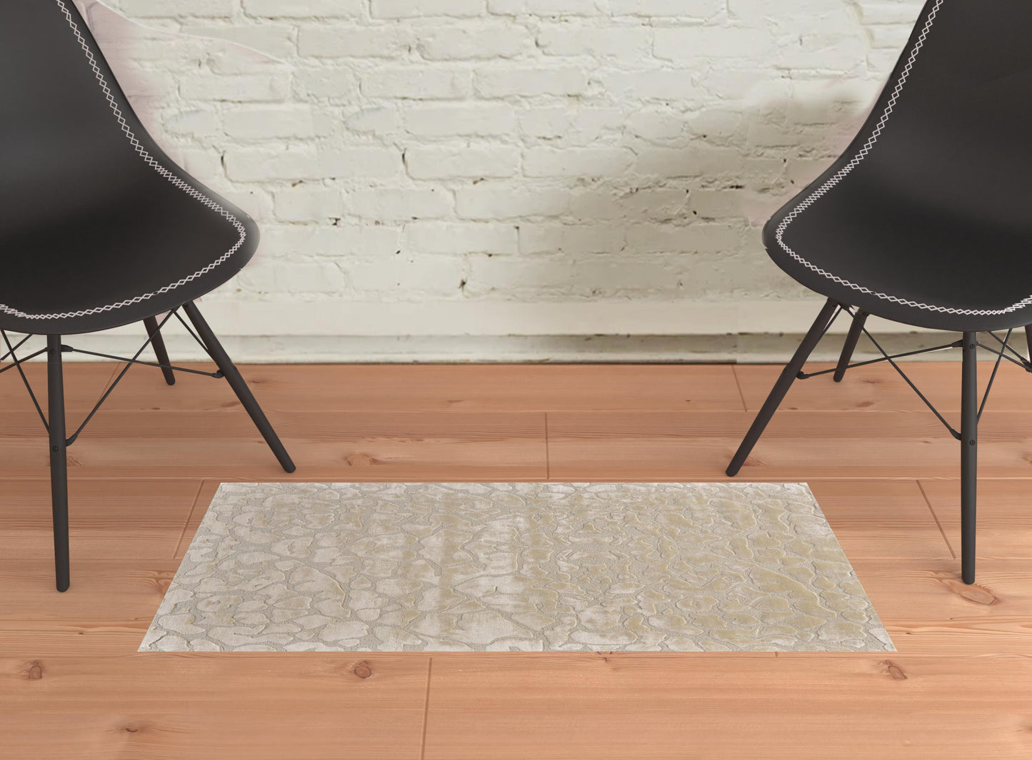 5' X 8' Gray And Silver Abstract Tufted Handmade Area Rug