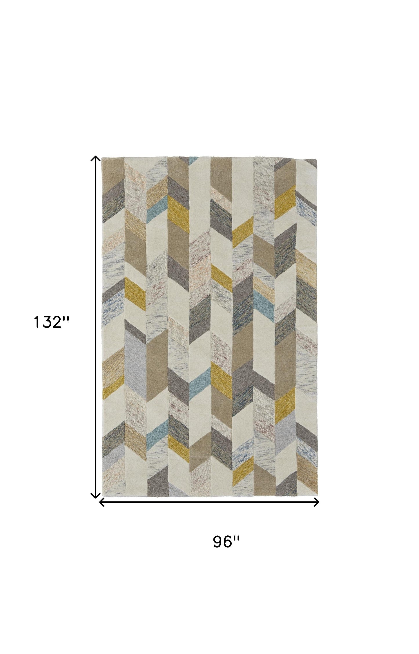 8' X 11' Blue Ivory And Gray Wool Geometric Tufted Handmade Area Rug