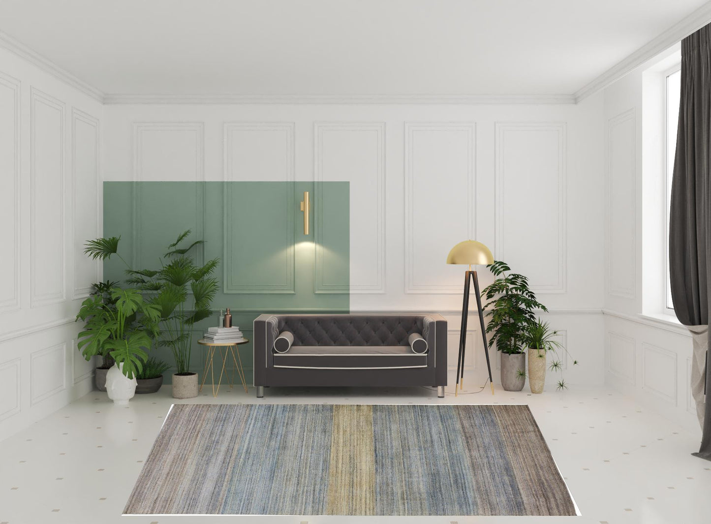 2' X 3' Gold Ivory And Gray Abstract Stain Resistant Area Rug