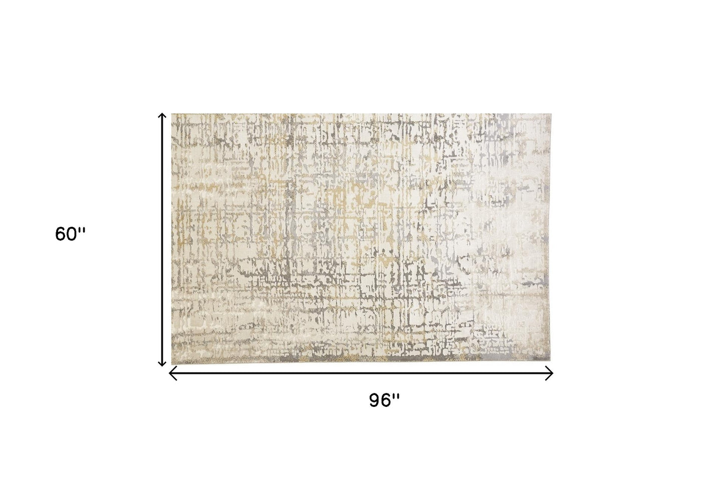 2' X 3' Gold Ivory And Gray Abstract Stain Resistant Area Rug