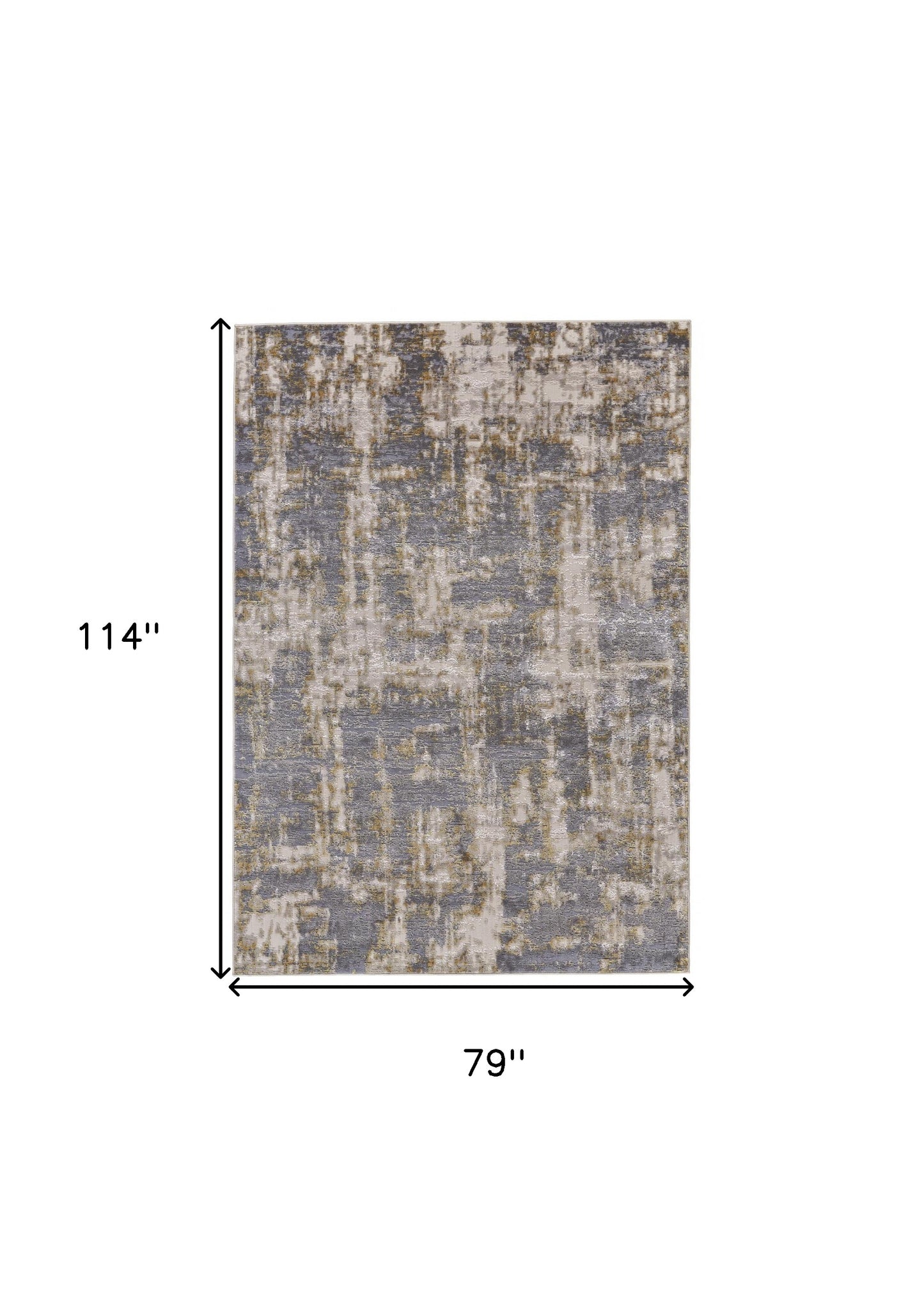 2' X 3' Gray And Gold Abstract Stain Resistant Area Rug