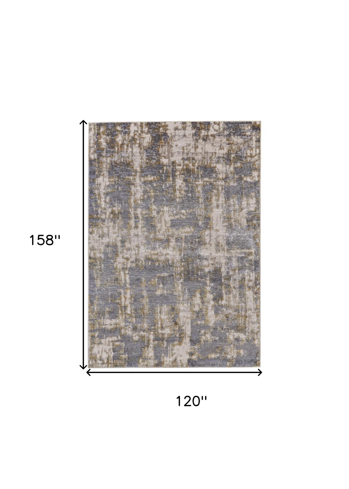 2' X 3' Gray And Gold Abstract Stain Resistant Area Rug