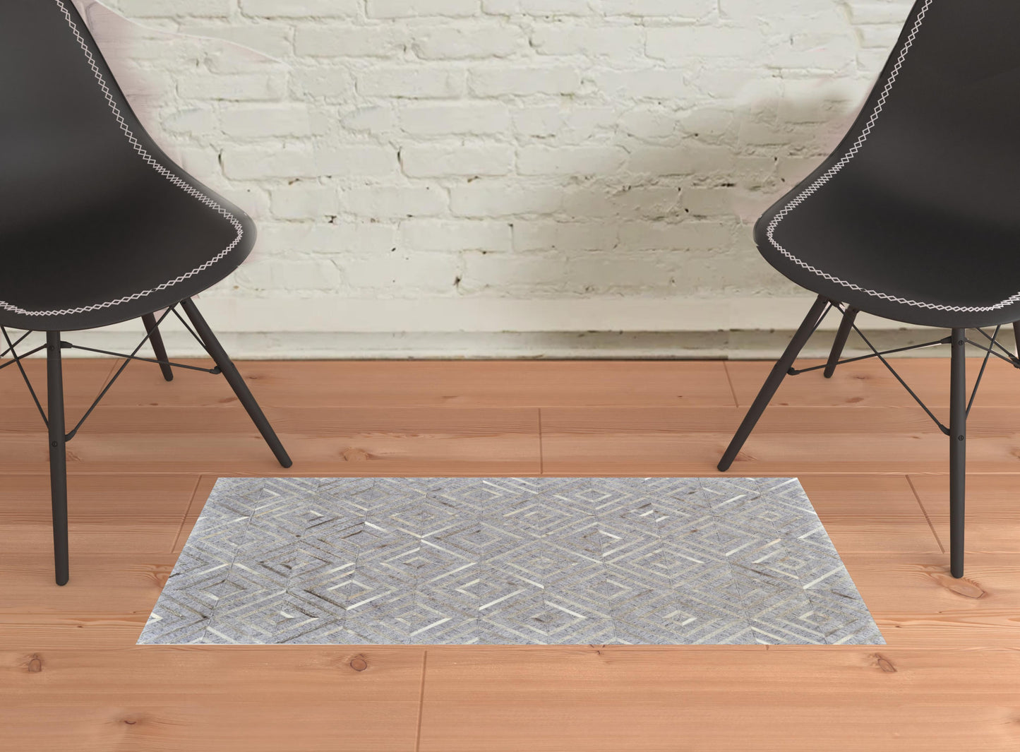 5' X 8' Gray Taupe And Ivory Geometric Hand Woven Area Rug