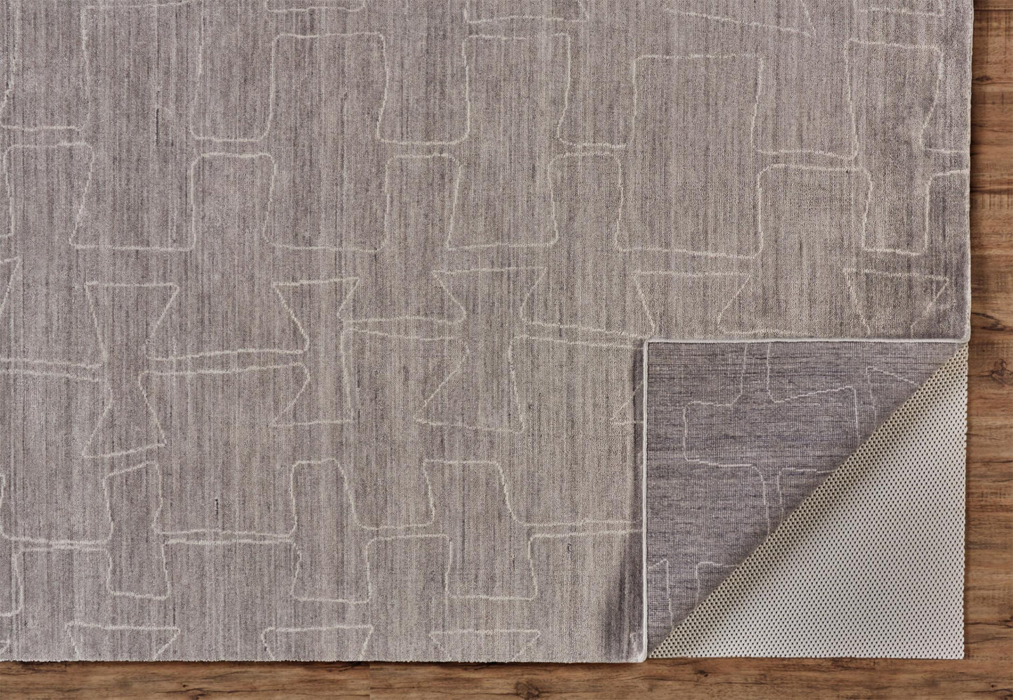 5' X 8' Gray Taupe And Ivory Abstract Hand Woven Area Rug
