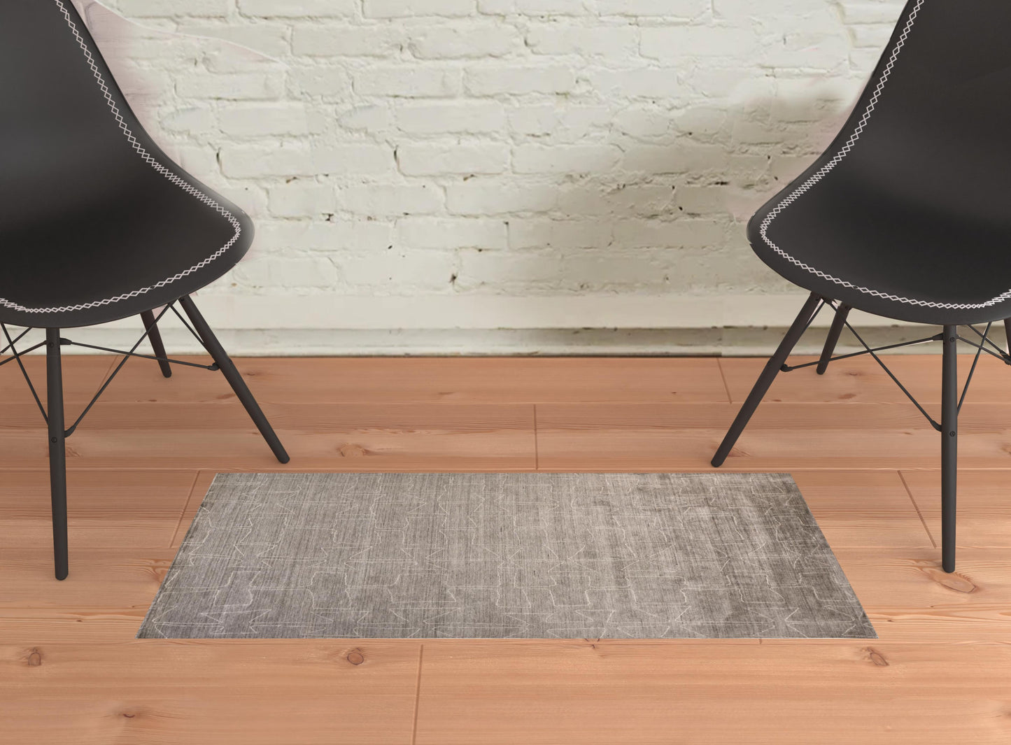 5' X 8' Gray Taupe And Ivory Abstract Hand Woven Area Rug