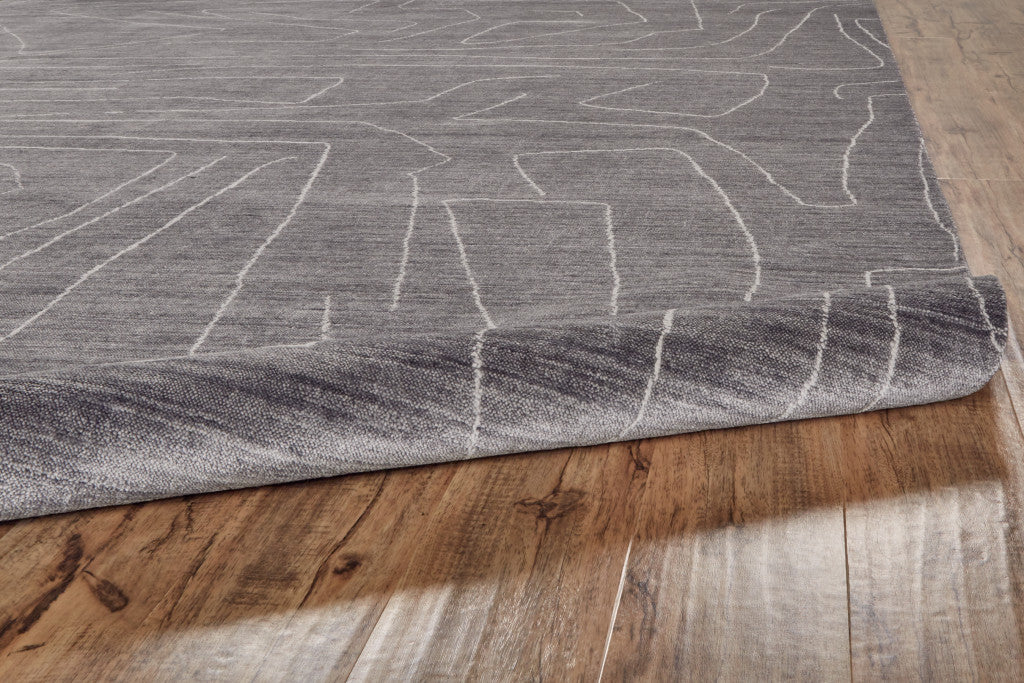 4' X 6' Gray And Ivory Abstract Hand Woven Area Rug