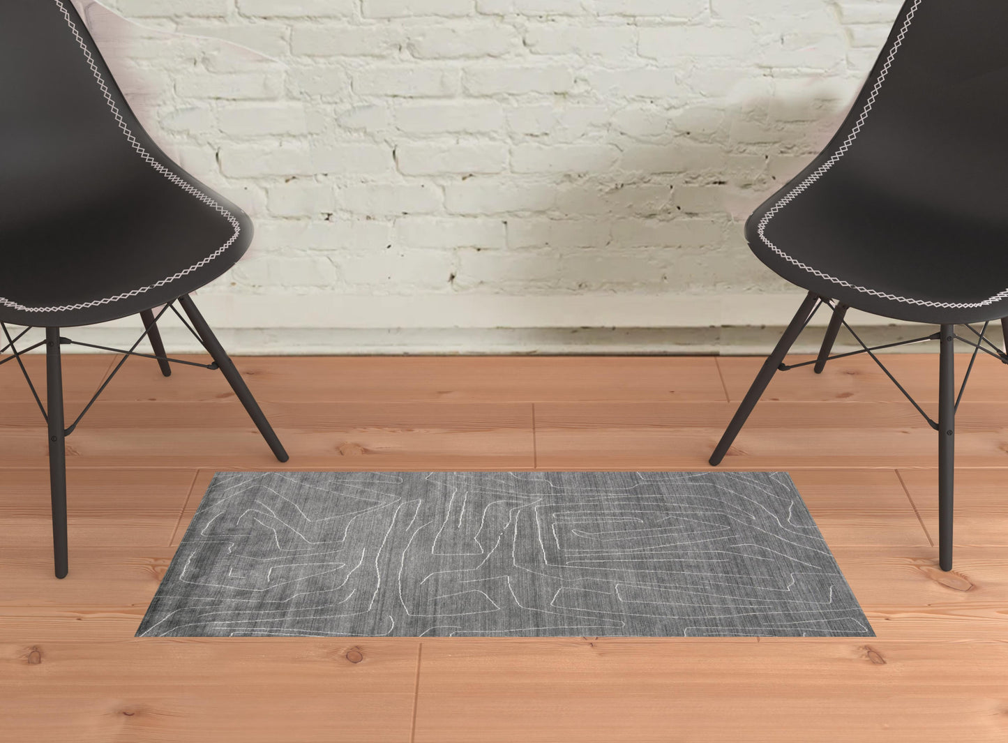 4' X 6' Gray And Ivory Abstract Hand Woven Area Rug