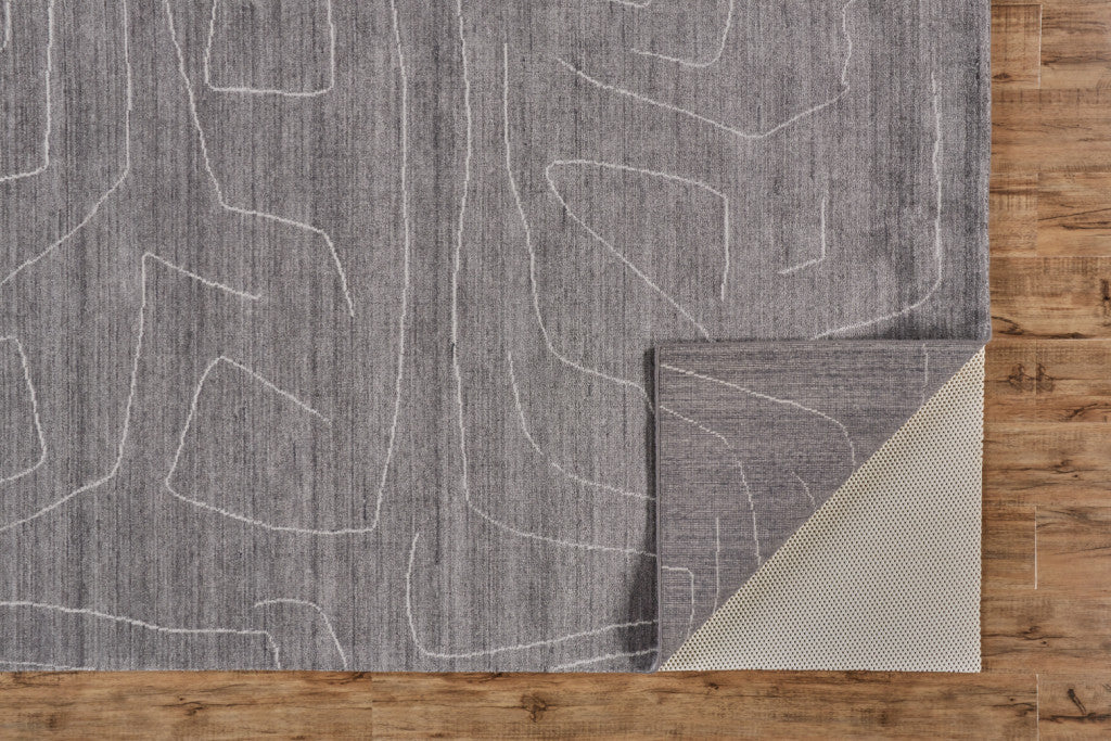 4' X 6' Gray And Ivory Abstract Hand Woven Area Rug