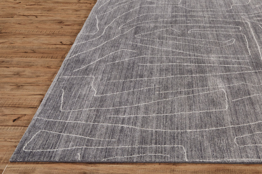 4' X 6' Gray And Ivory Abstract Hand Woven Area Rug