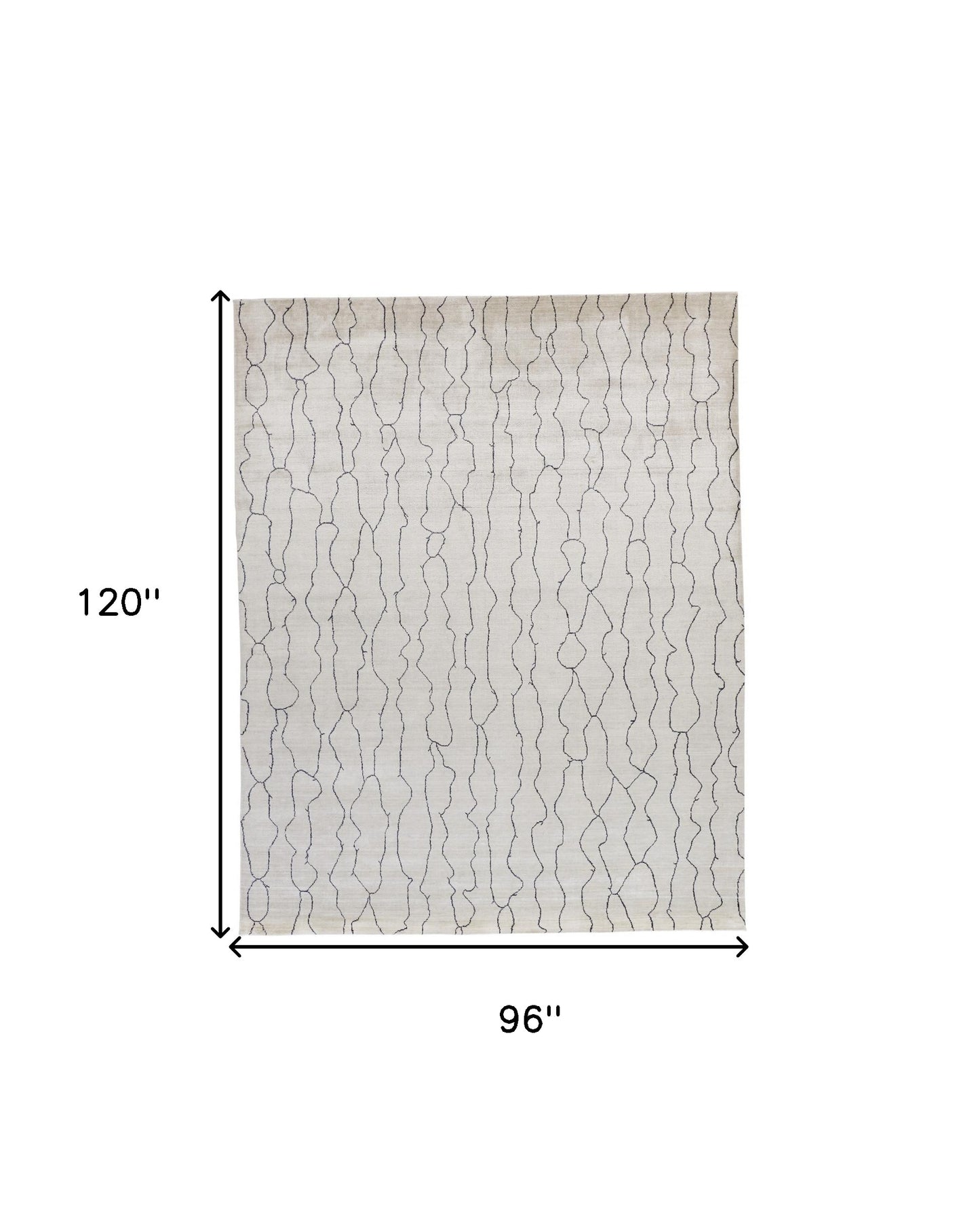 5' X 8' Ivory And Gray Abstract Hand Woven Area Rug