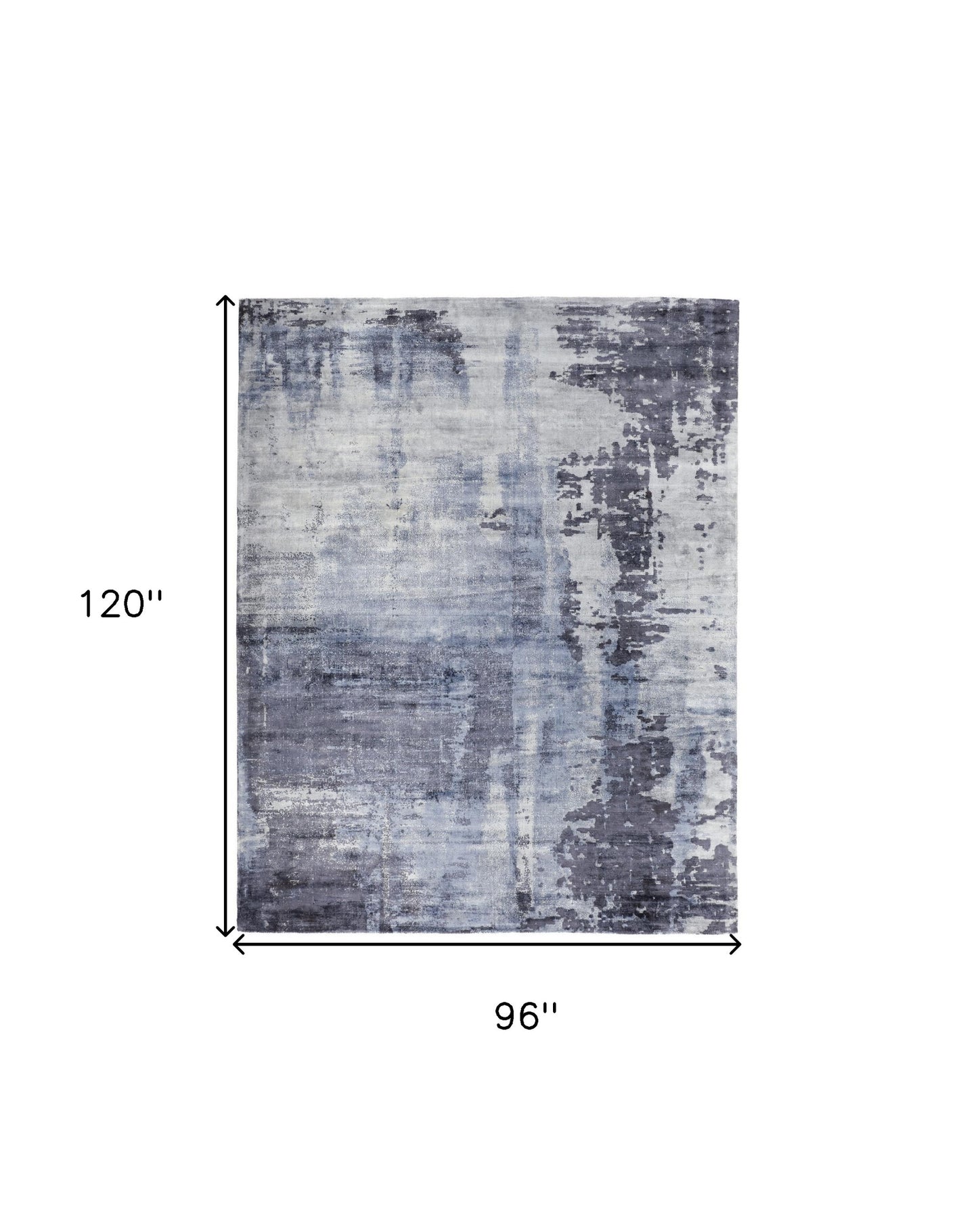 8' X 10' Blue Gray And Ivory Abstract Hand Woven Area Rug