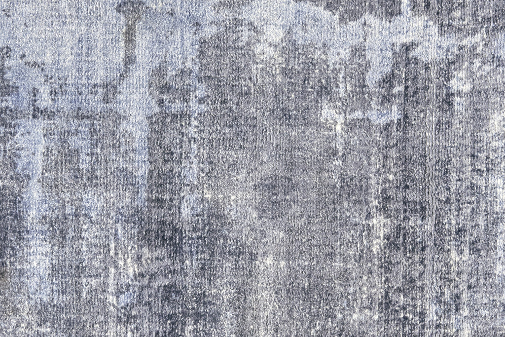 8' X 10' Blue Gray And Ivory Abstract Hand Woven Area Rug