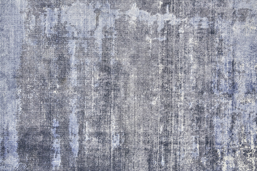 8' X 10' Blue Gray And Ivory Abstract Hand Woven Area Rug