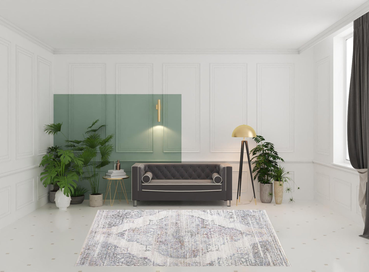 4' X 6' Ivory Gray And Pink Abstract Distressed Area Rug With Fringe
