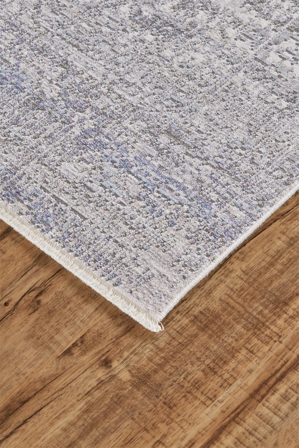 3' X 5' Gray Ivory And Taupe Abstract Distressed Area Rug With Fringe