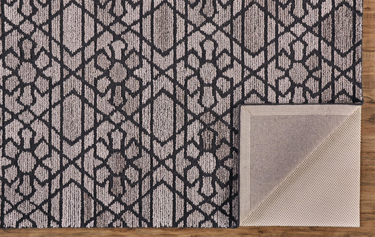 4' X 6' Taupe Black And Gray Wool Paisley Tufted Handmade Area Rug