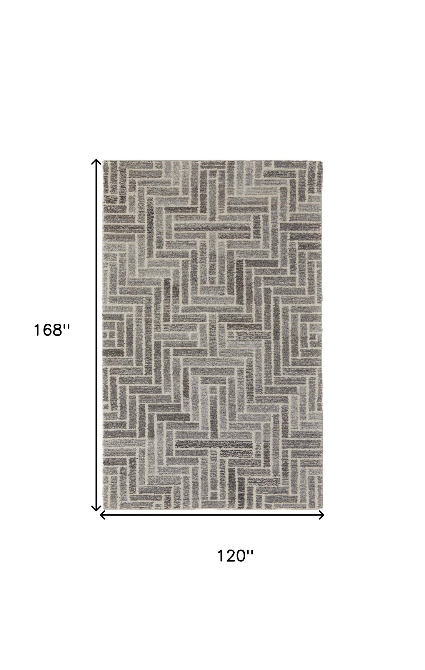 8' X 10' Taupe Gray And Tan Wool Geometric Tufted Handmade Area Rug