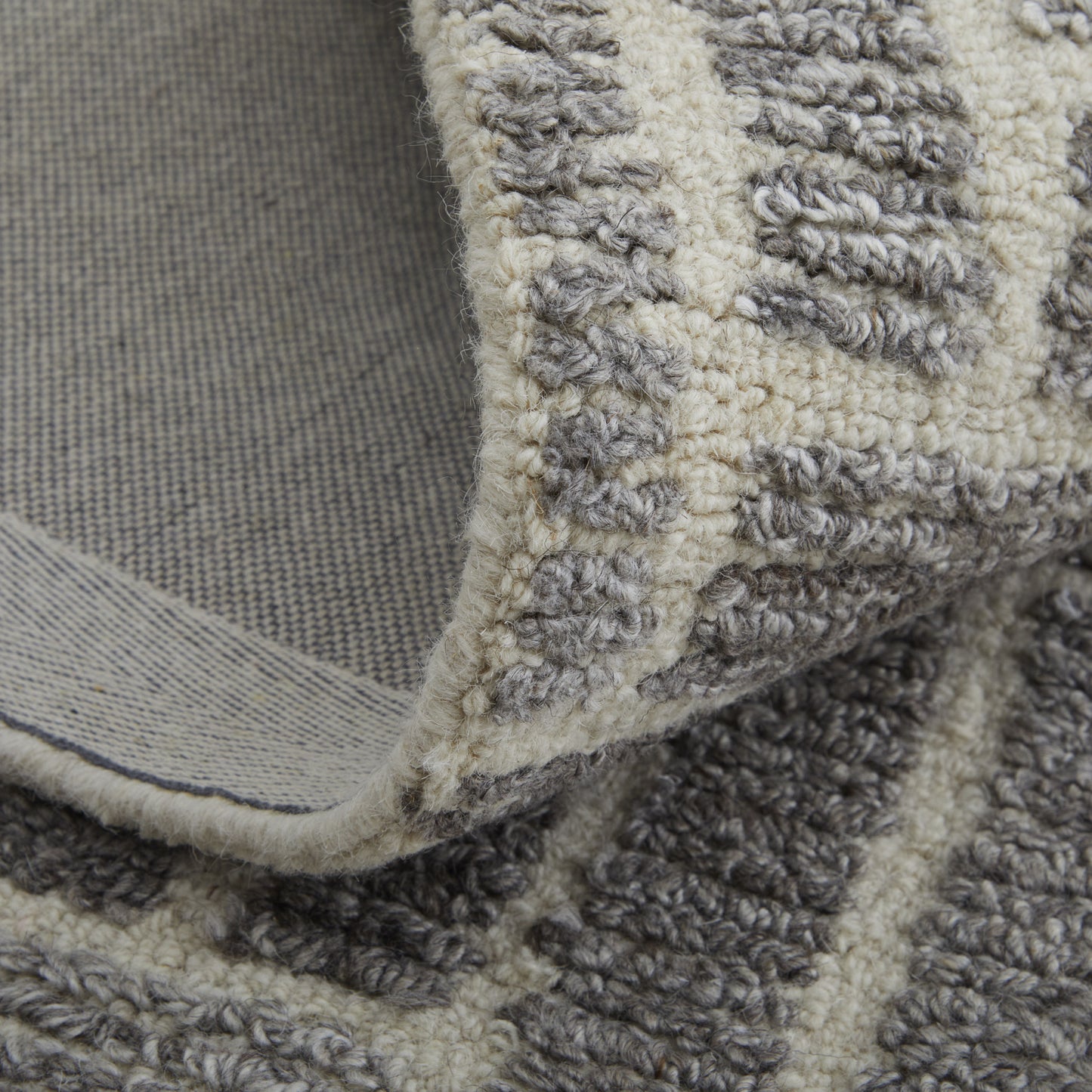 8' X 10' Taupe Gray And Tan Wool Geometric Tufted Handmade Area Rug