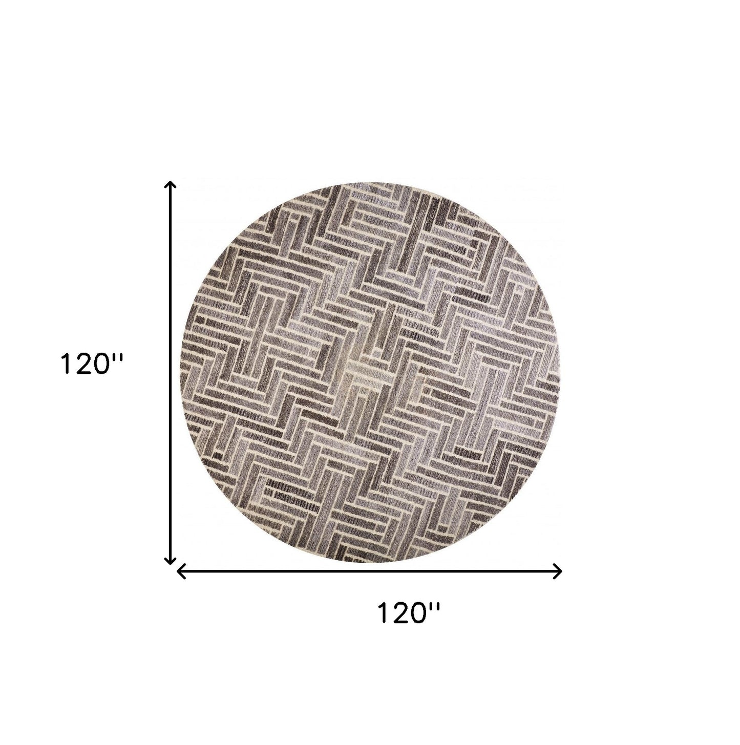 8' X 10' Taupe Gray And Tan Wool Geometric Tufted Handmade Area Rug