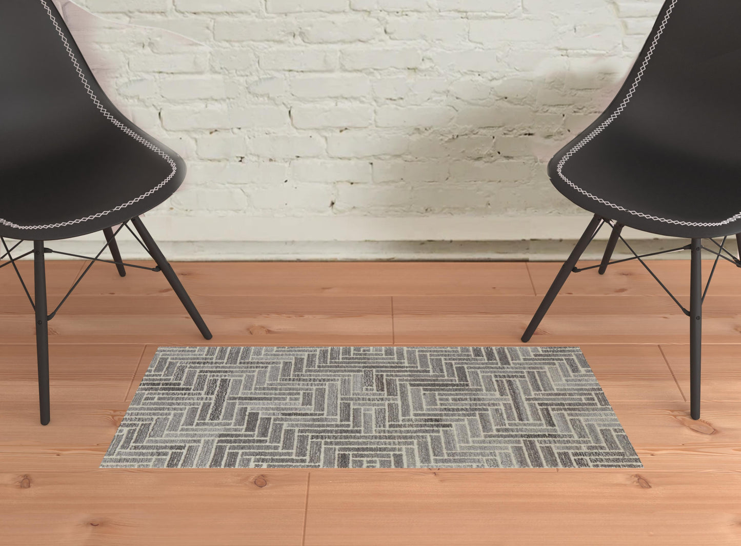 8' X 10' Taupe Gray And Tan Wool Geometric Tufted Handmade Area Rug