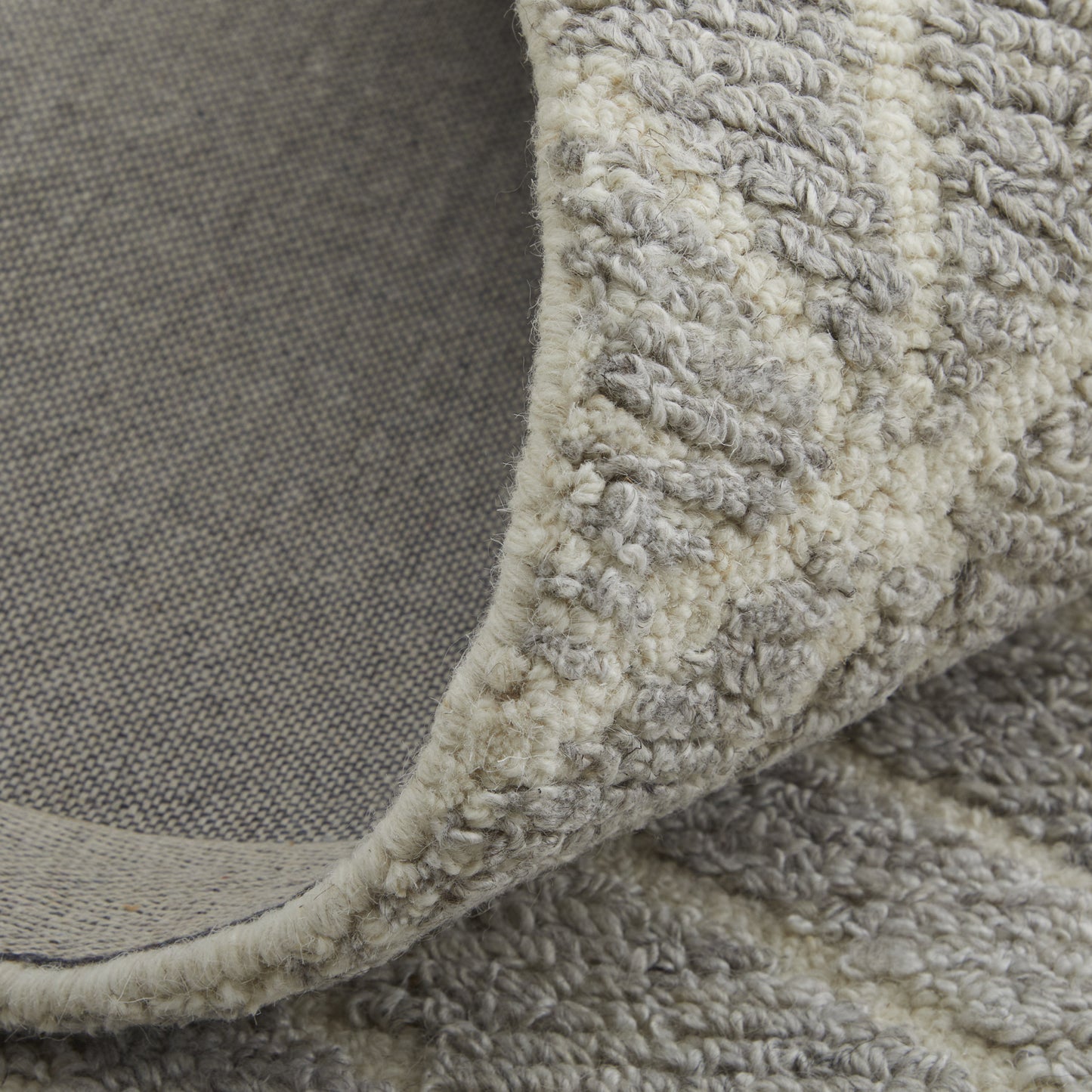 4' X 6' Taupe Gray And Ivory Wool Geometric Tufted Handmade Area Rug
