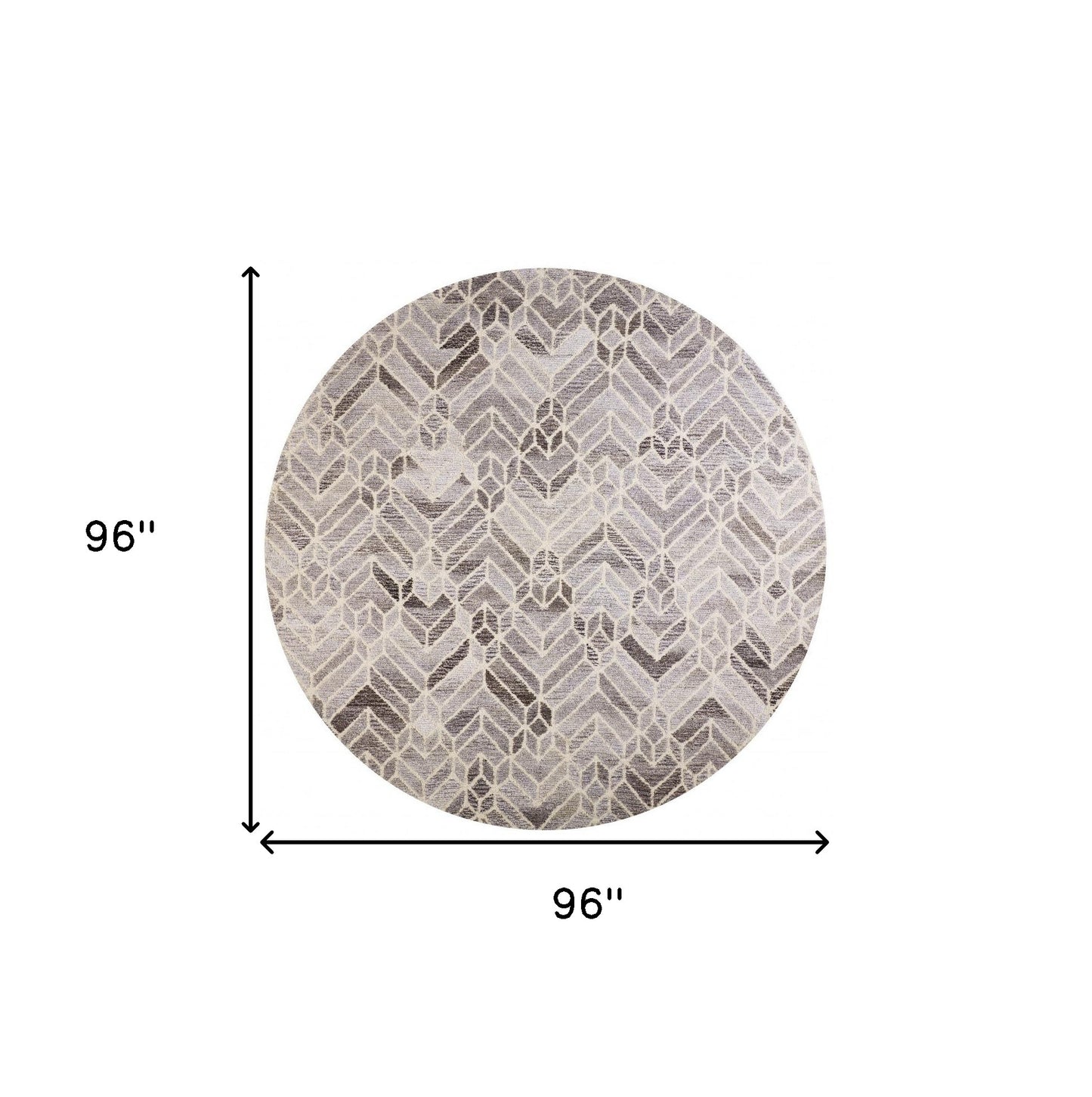 4' X 6' Taupe Gray And Ivory Wool Geometric Tufted Handmade Area Rug