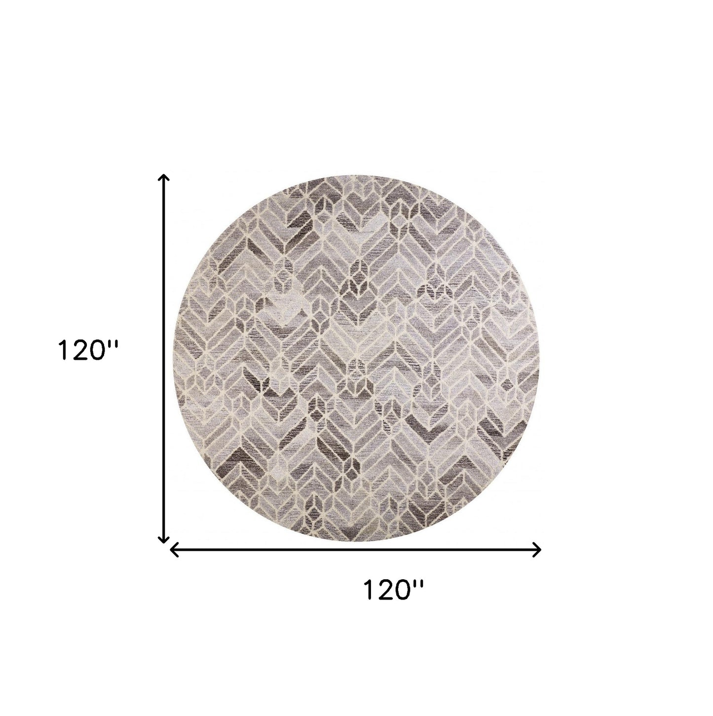 4' X 6' Taupe Gray And Ivory Wool Geometric Tufted Handmade Area Rug
