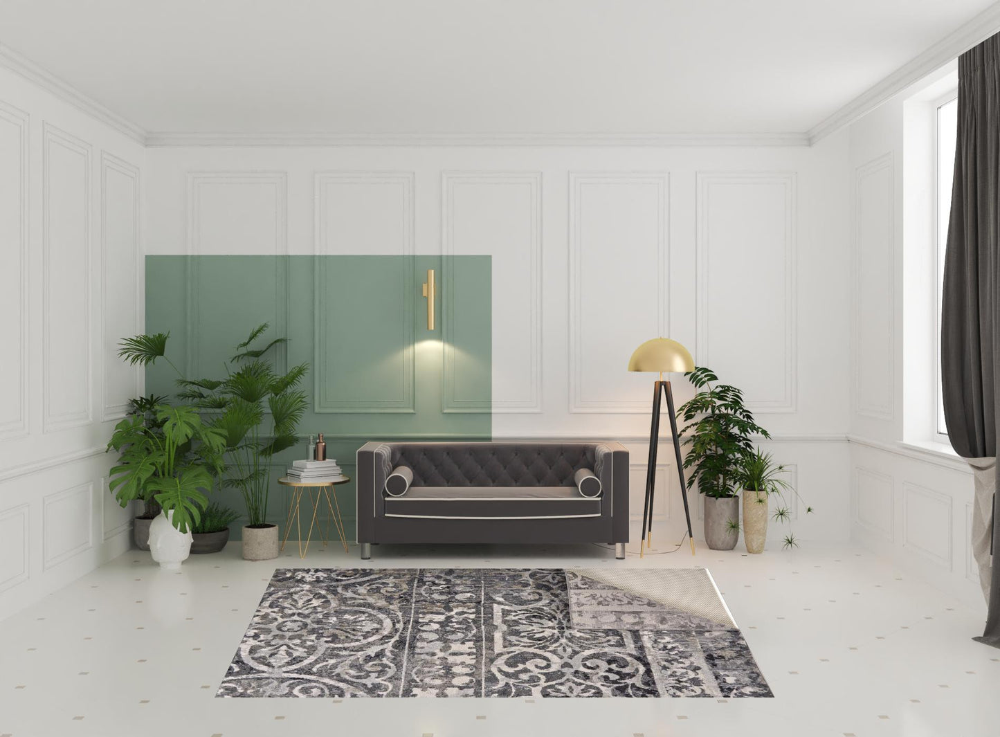 4' X 6' Gray Ivory And Taupe Abstract Stain Resistant Area Rug